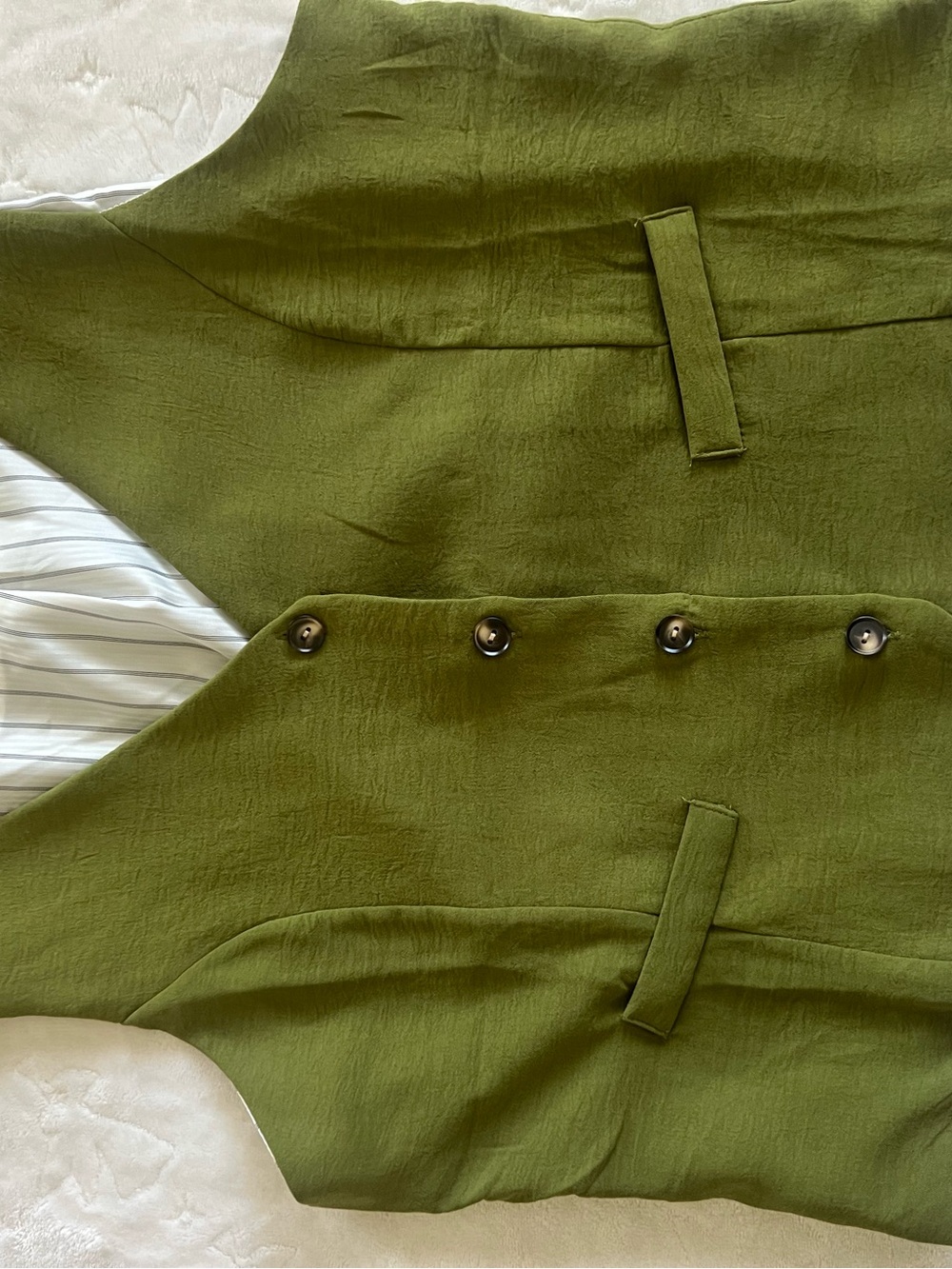 Olive Green Button Front Vest